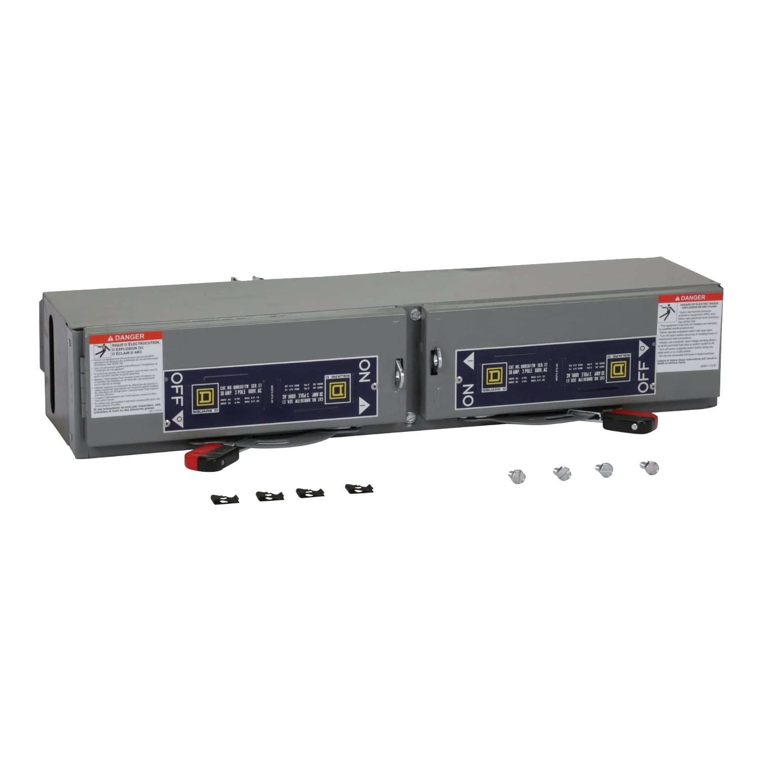 QMB361TW Fusible Twin Branch Switch Unit, 600 VAC, 30 A, 20 hp Power Rating, 3 Poles, 200 kA Interrupt