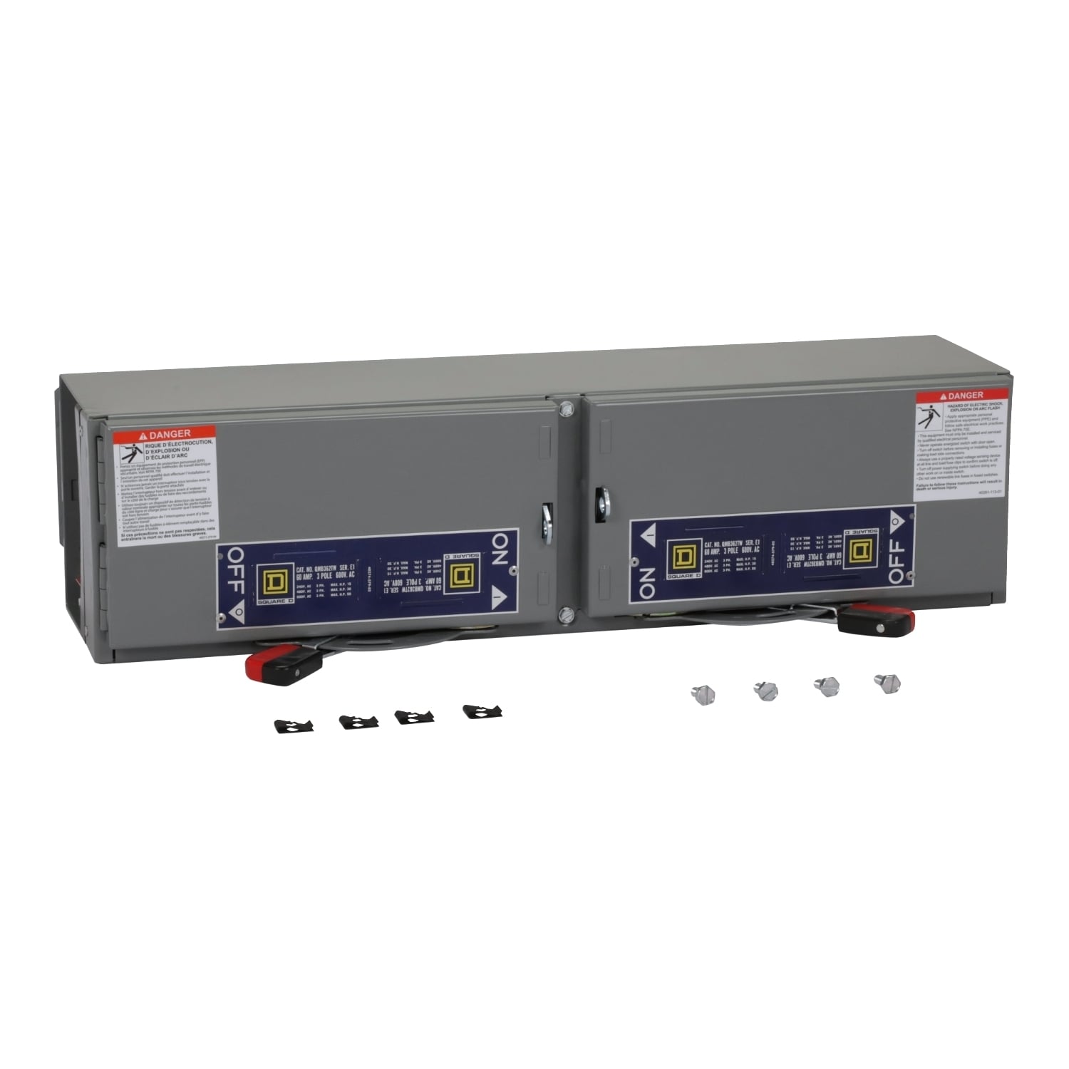 QMB362TW Fusible Twin Branch Switch Unit, 600 VAC, 60 A, 50 hp Power Rating, 3 Poles, 200 kA Interrupt