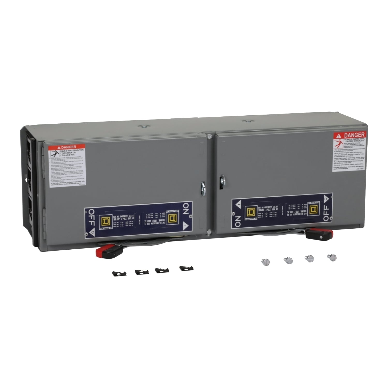 QMB363TW QMB Fusible Twin Disconnect Switch, 600 VAC, 100 A, 30 hp, 3PST Contact, 3 Poles
