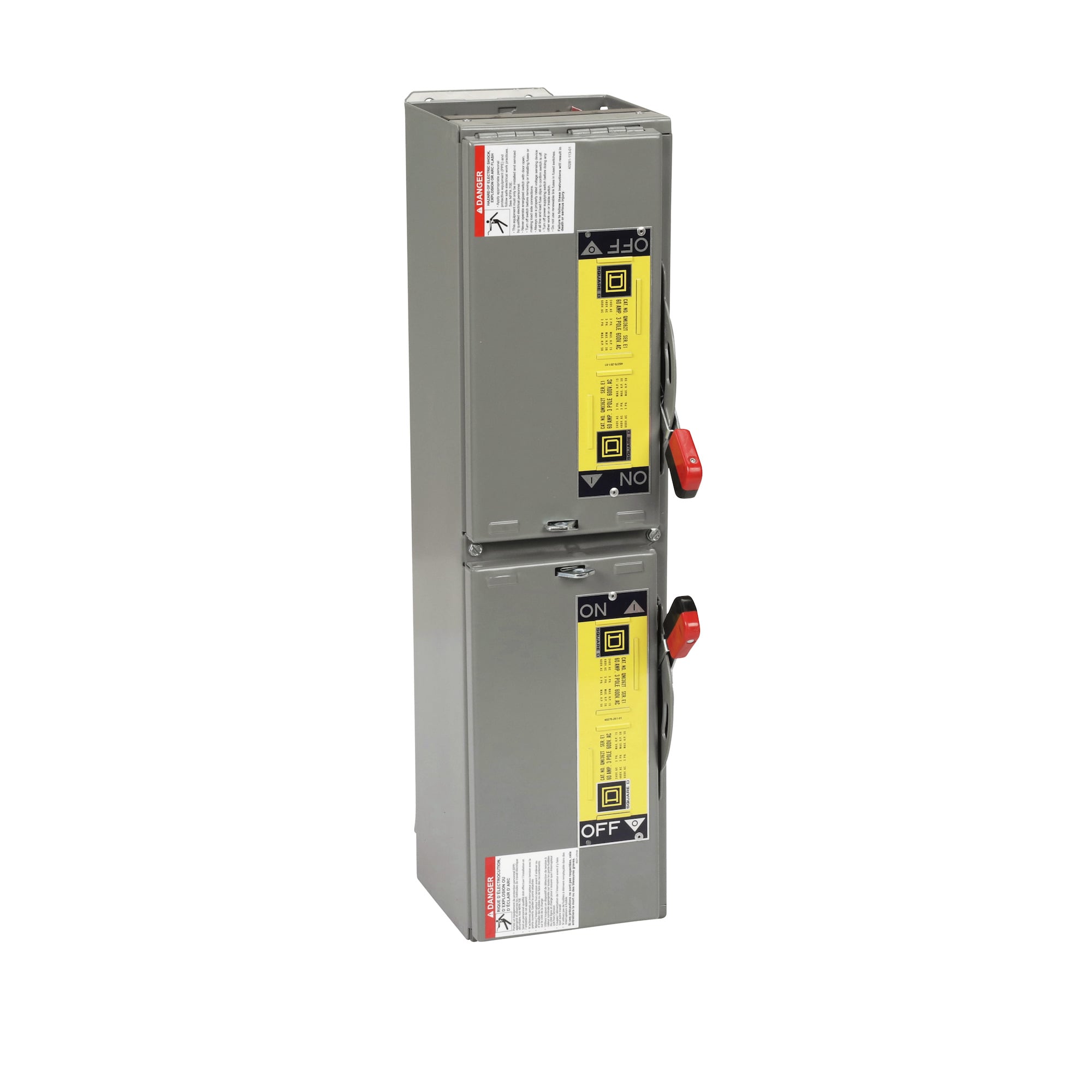 QMJ362T Fusible Single Throw Twin Disconnect Branch Switch, 600 V AC, 60 A, 7-1/2 hp, 15 hp, 3PST Contact, 3 Poles