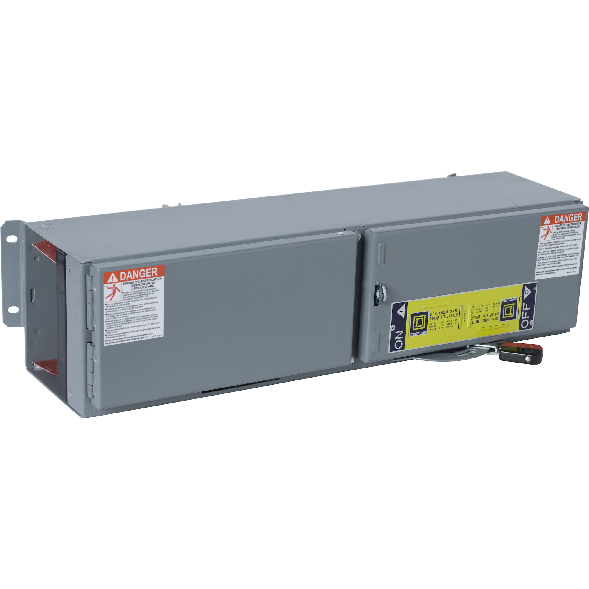 QMJ363H Fusible Single Throw Twin Disconnect Branch Switch, 600 V AC, 100 A, 15 hp, 30 hp, 3PST Contact, 3 Poles