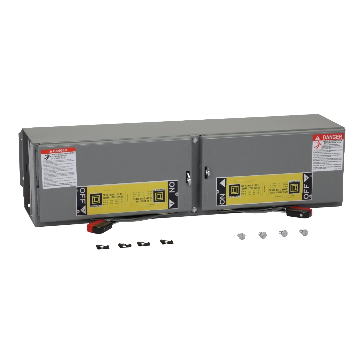 QMJ363T Fusible Twin Disconnect Branch Switch, 600 VAC, 100 A, 15 hp, 30 hp, 3PST Contact, 3 Poles