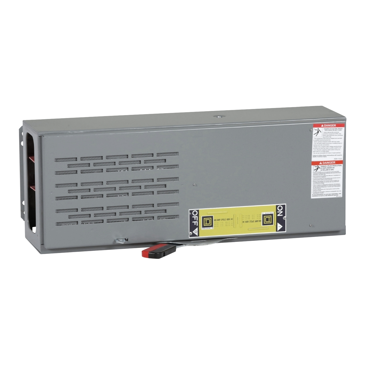 QMJ365 QMJ Fusible Disconnect Switch, 600 VAC, 400 A, 125 hp, 3 Poles