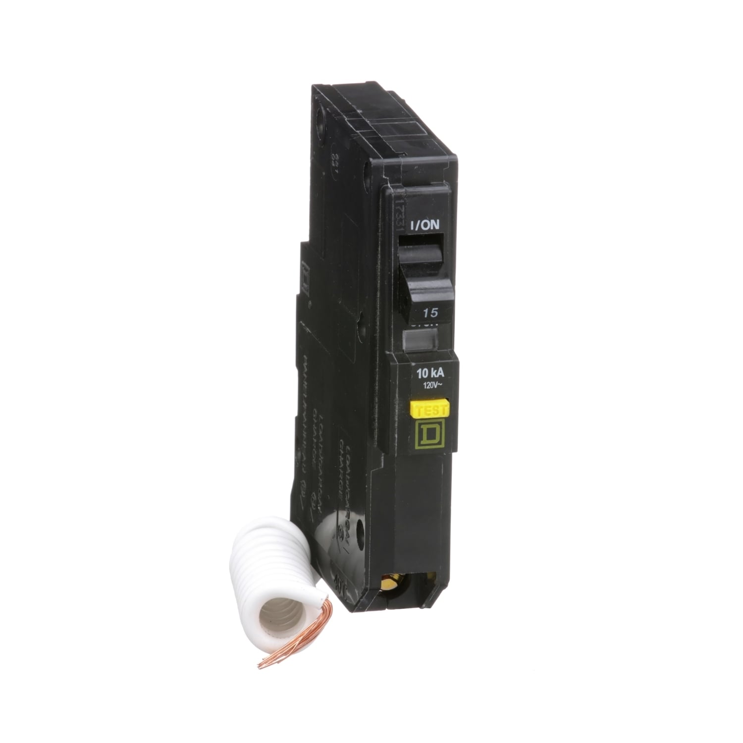 QO115GFI  Circuit Breaker, 15 Amp, 1 Pole, 120V