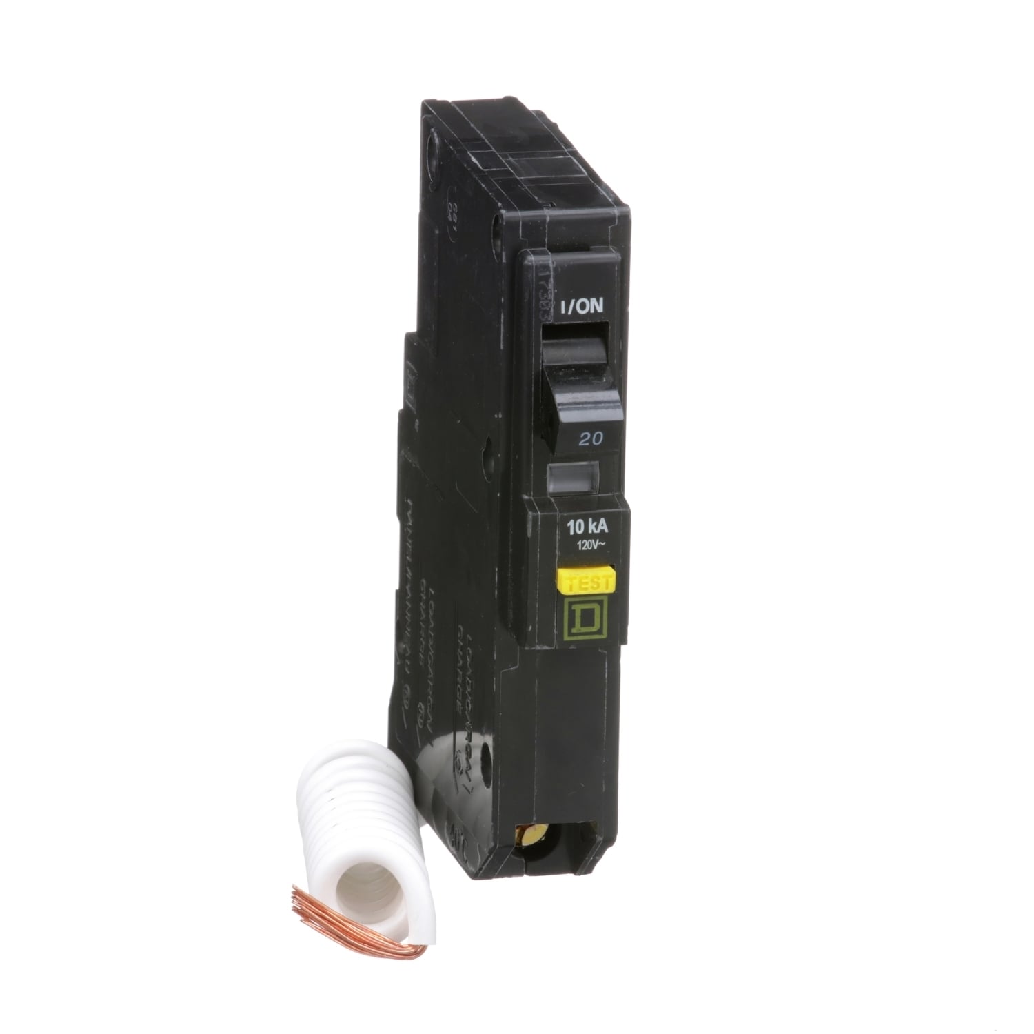 QO120GFI Miniature Circuit Breaker, 20 Amp, 1 Pole, 120V