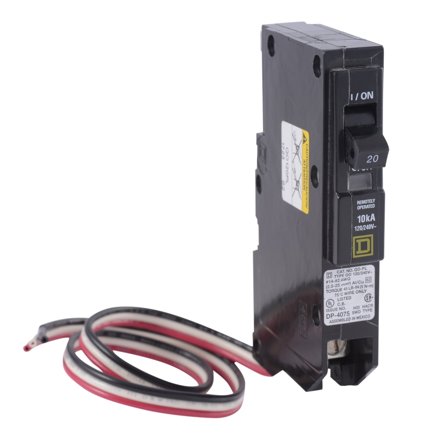 QO120PL Miniature Circuit Breaker, 20 Amp, 1 Pole, 120/240V