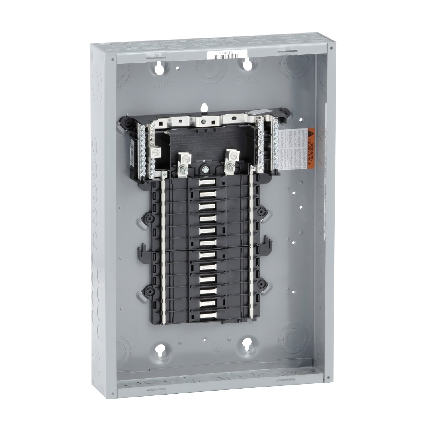 QO124L125PG 1-Phase Convertible Neutral Main Lug Load Center, 120/240 V AC, 125 A, 1 Poles, 65 kA Interrupt