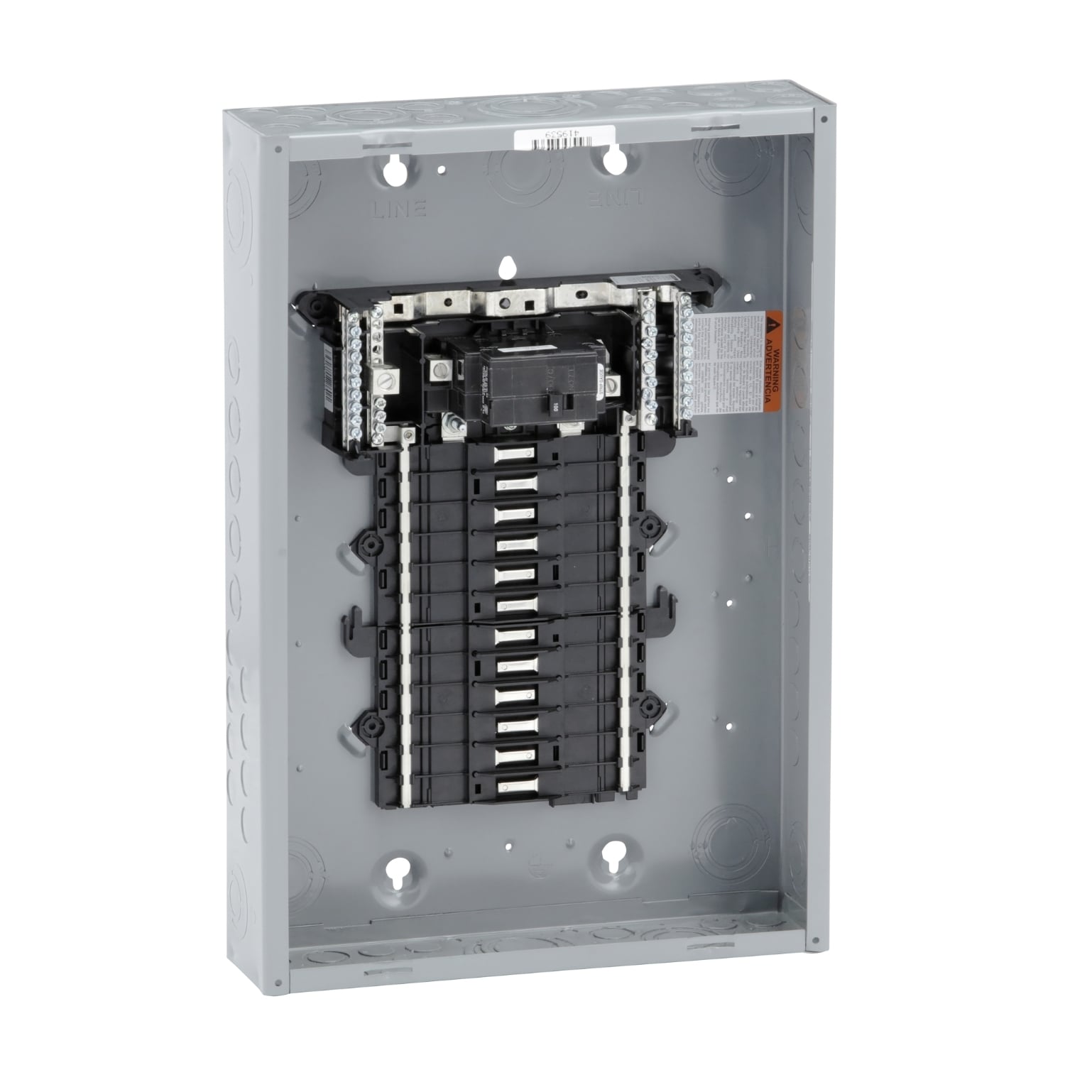 QO124M100P 1-Phase Convertible Neutral Main Breaker Load Center, 120/240 V AC, 100 A, 1 Poles, 22 kA Interrupt