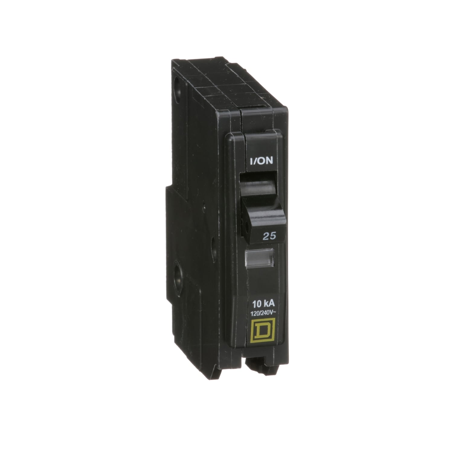 QO125 Standard Miniature Circuit Breaker, 120/240 V AC, 25 A, 10 kA Interrupt, 1 Poles, Thermal Magnetic Trip