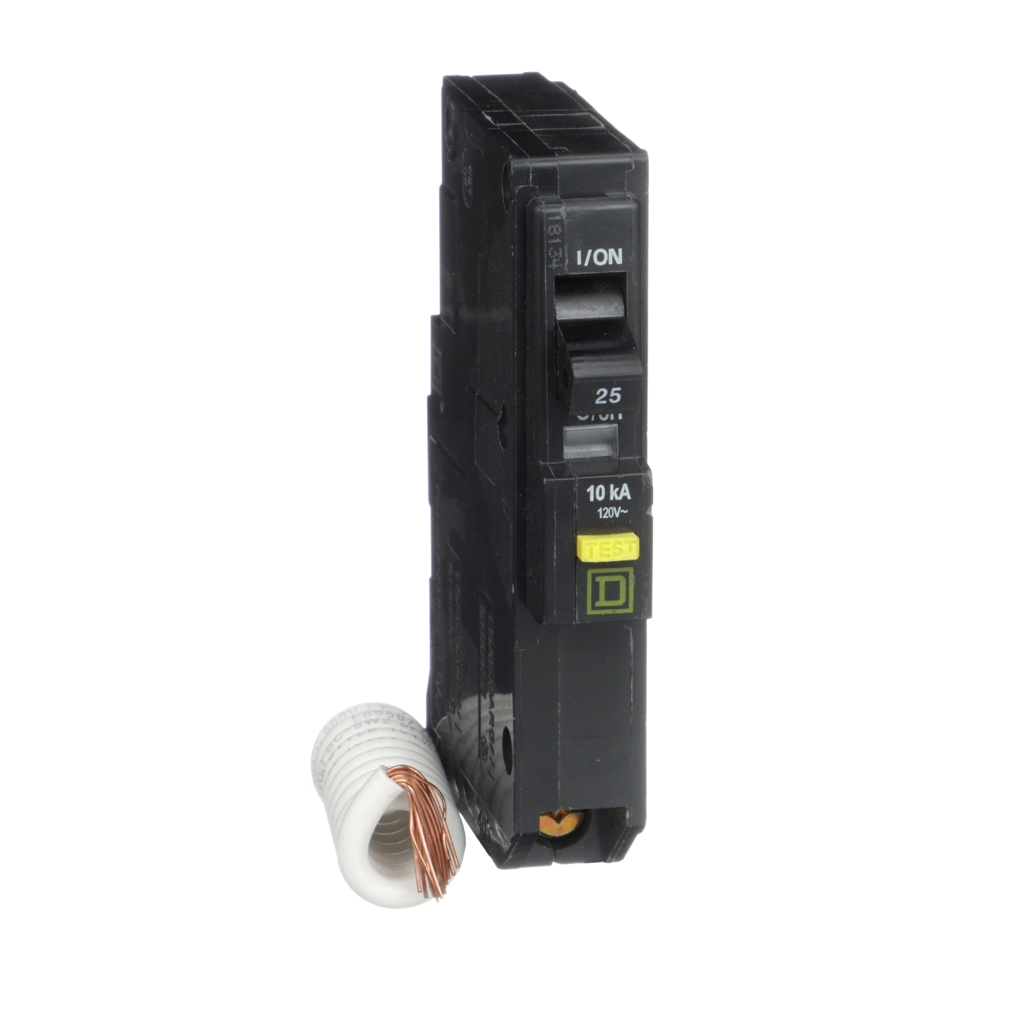 QO125GFI Miniature Circuit Breaker, 25 Amp, 1 Pole, 120V