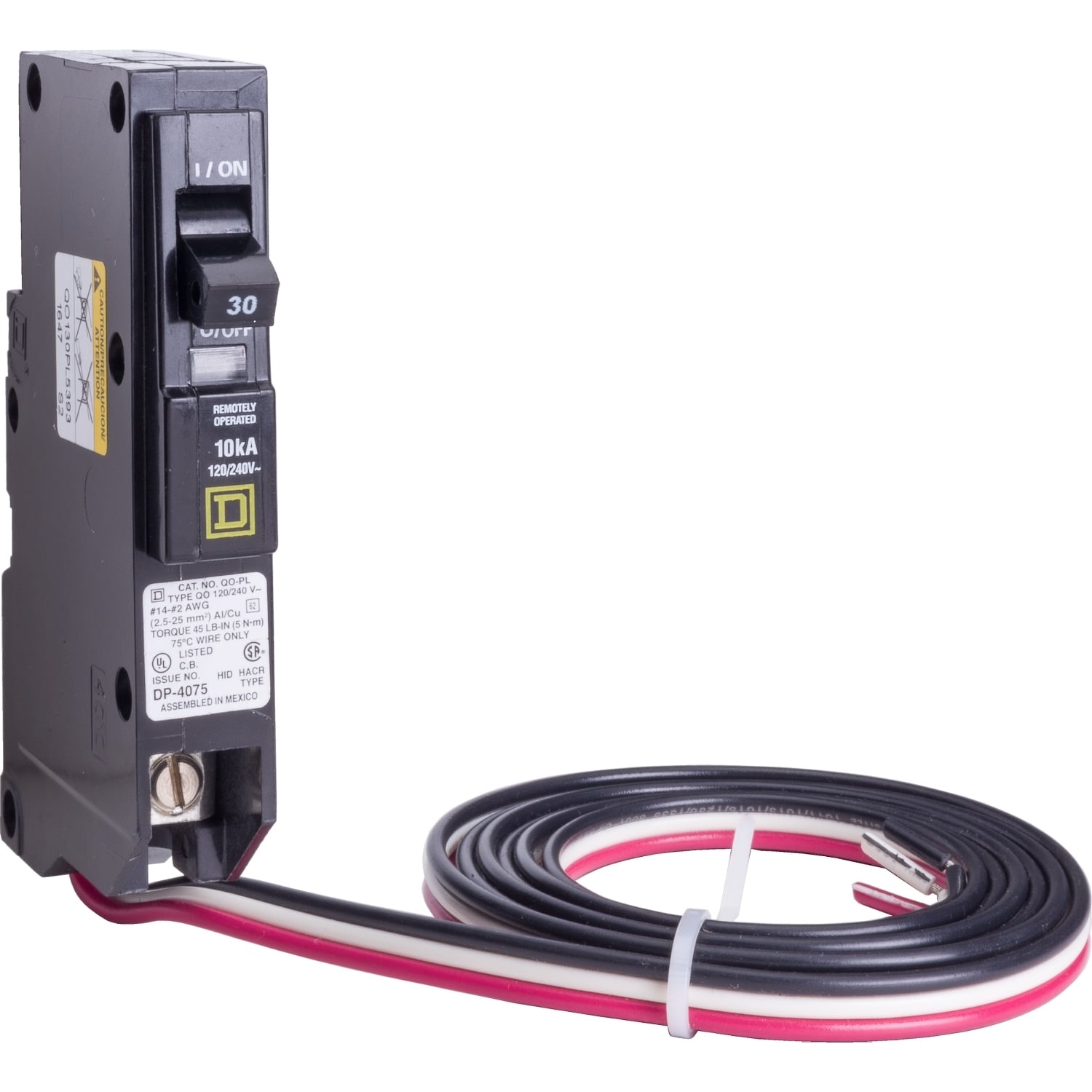 QO130PL5393 Miniature Circuit Breaker, 30 Amp, 1 Pole, 120/240V