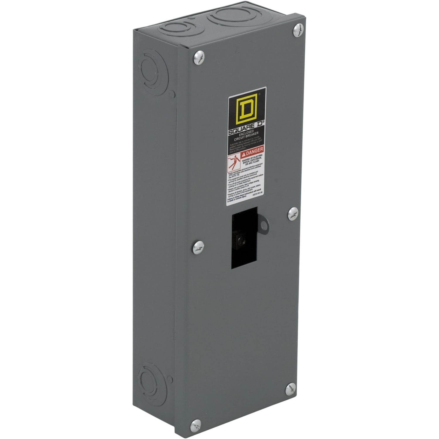 QO2125BNS 1-Phase Circuit Breaker Enclosure, 5.87 in W x 3.38 in D x 16.1 in H, NEMA 1, Sheet Steel