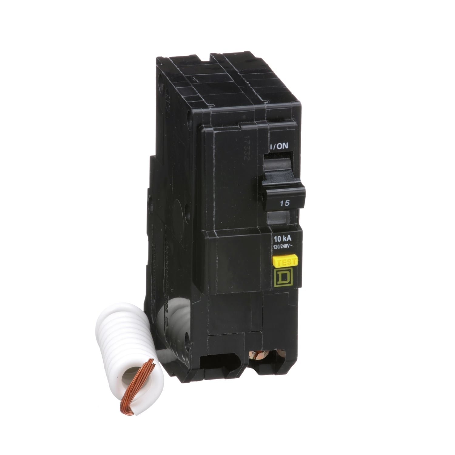 QO215GFI Miniature Circuit Breaker, 15 Amp, 2 Pole, 120/240V