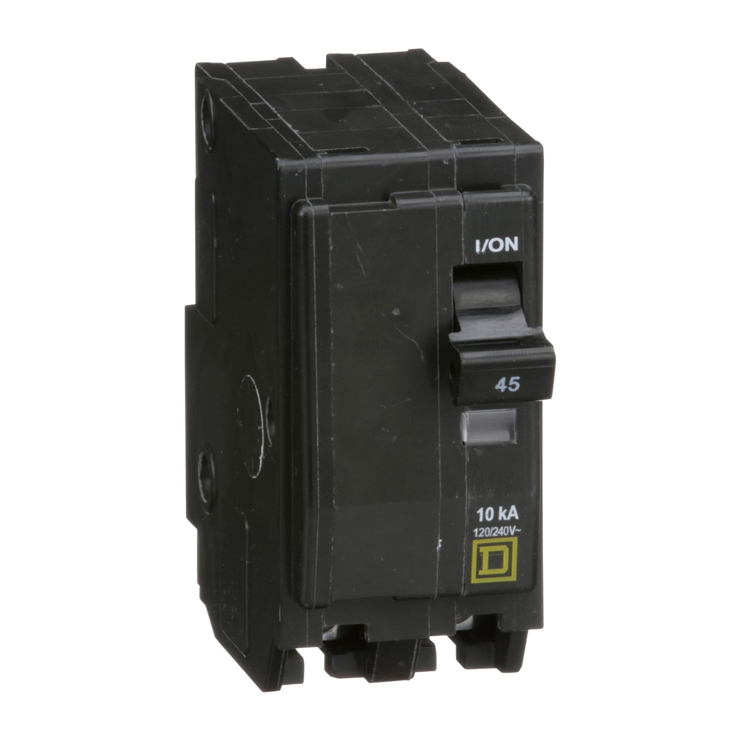 QO245 Standard Miniature Circuit Breaker, 120/240 V AC, 45 A, 10 kA Interrupt, 2 Poles, Thermal Magnetic Trip