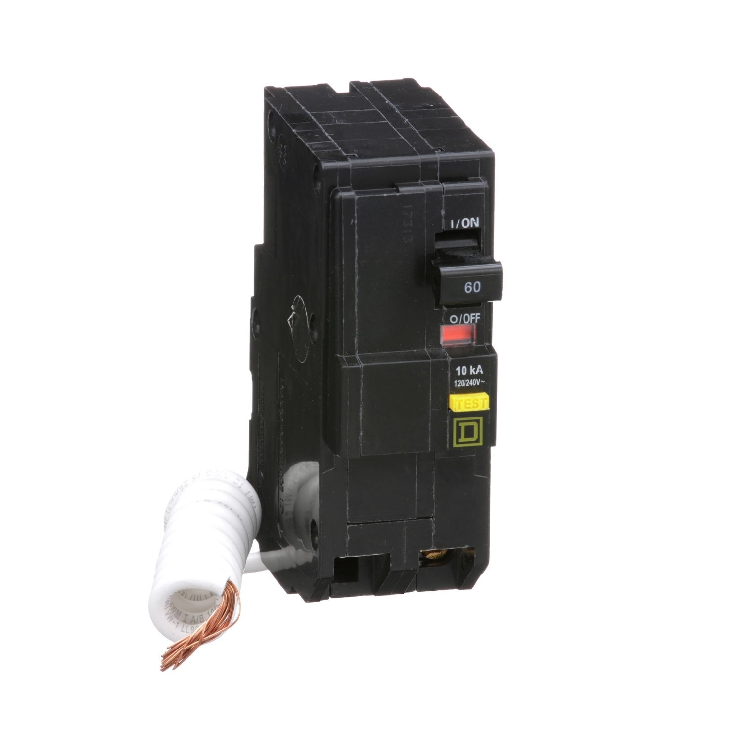 QO260GFI Miniature Circuit Breaker, 60 Amp, 2 Pole, 120/240V
