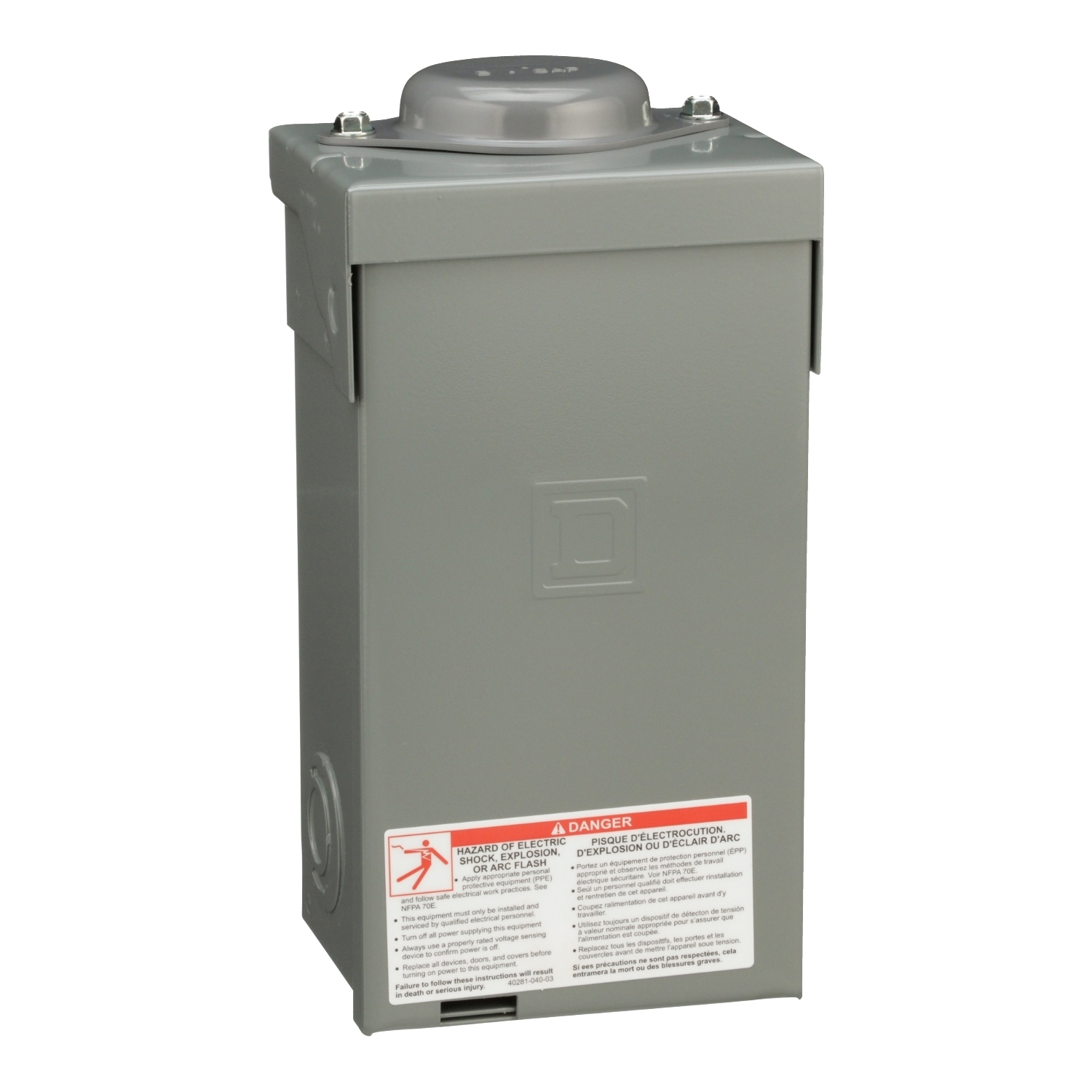 QO2L70RB 1-Phase Fixed Rainproof Main Lug Load Center, 120/240 V AC, 70 A, 1 Poles, 10 kA Interrupt