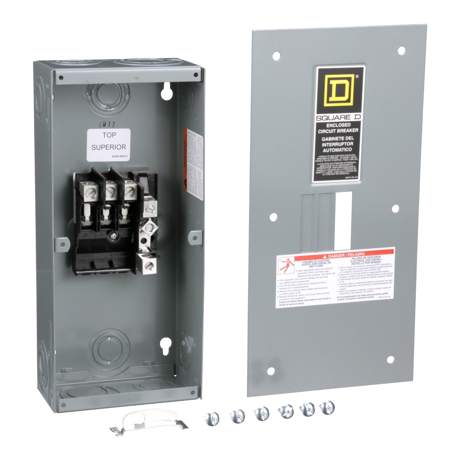 QO3100BNF 3-Phase Circuit Breaker Enclosure, 120/240 V AC, 100 A, 3 Poles, 22 kA Interrupt