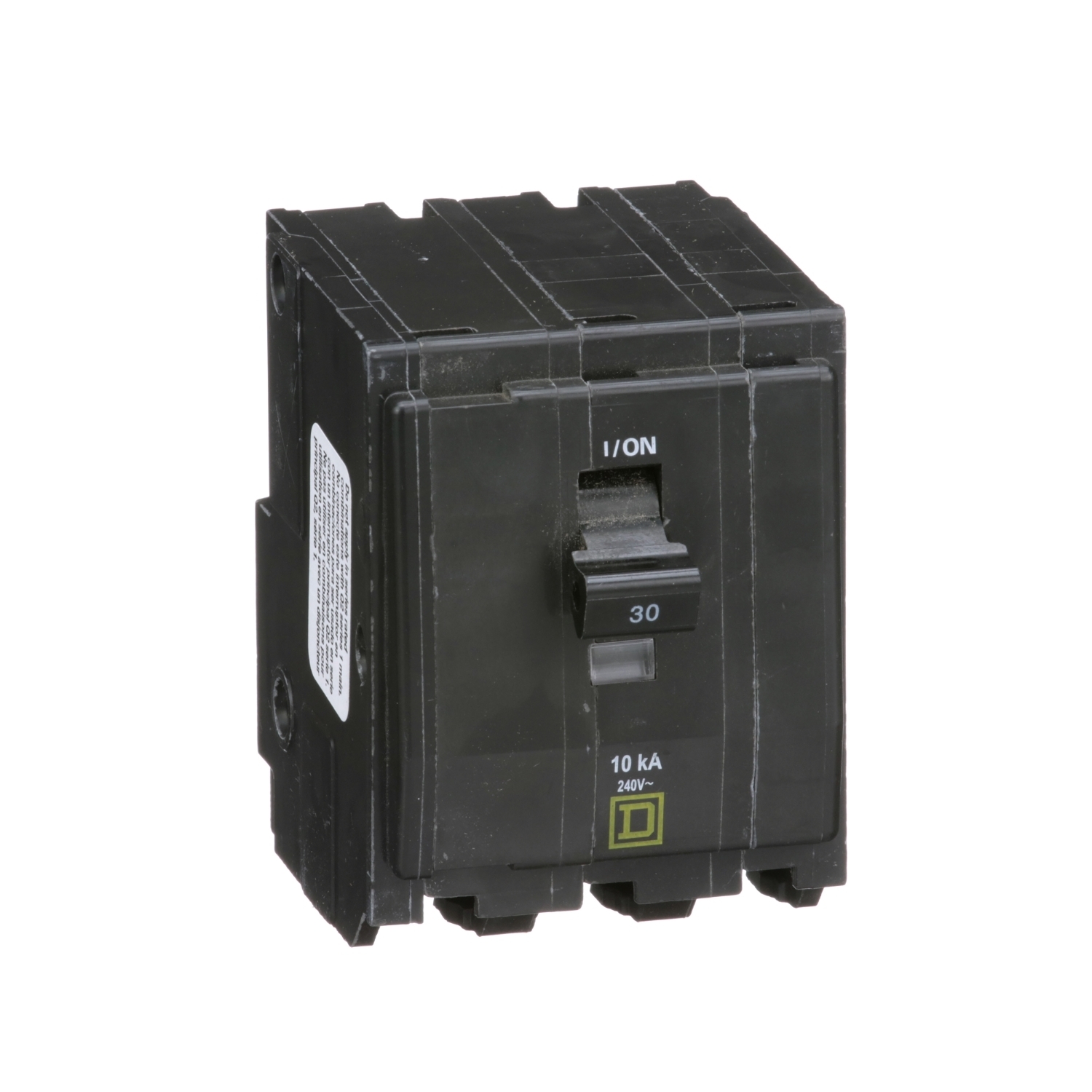 QO330 Standard Miniature Circuit Breaker, 240 V AC, 30 A, 10 kA Interrupt, 3 Poles, Thermal Magnetic Trip