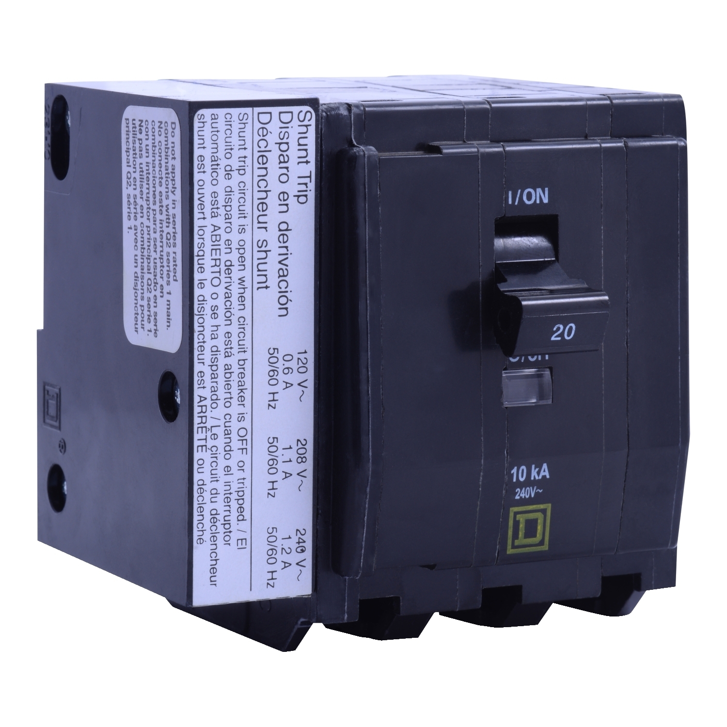 QO3301021 Standard Miniature Circuit Breaker, 240 V AC, 30 A, 10 kA Interrupt, 3 Poles, Thermal Magnetic Trip