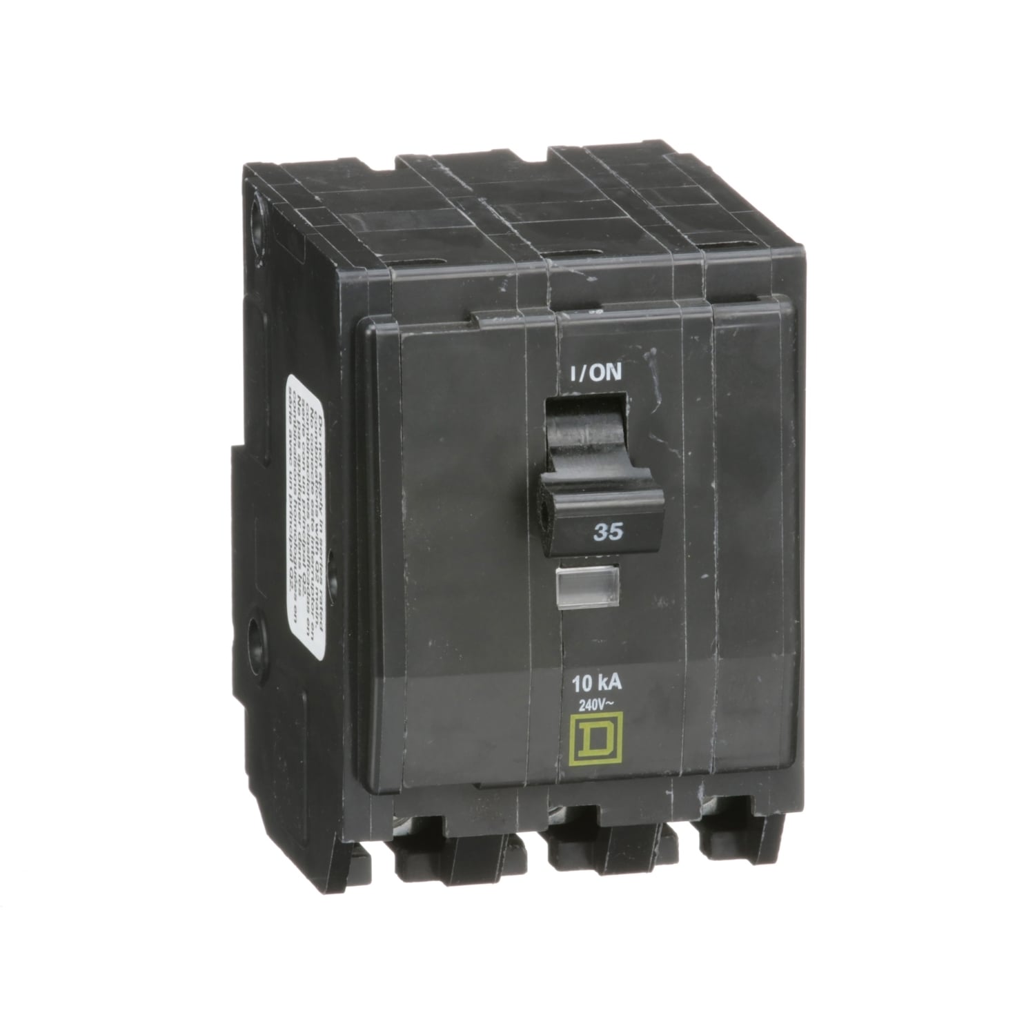 QO335 Standard Miniature Circuit Breaker, 240 V AC, 35 A, 10 kA Interrupt, 3 Poles, Thermal Magnetic Trip