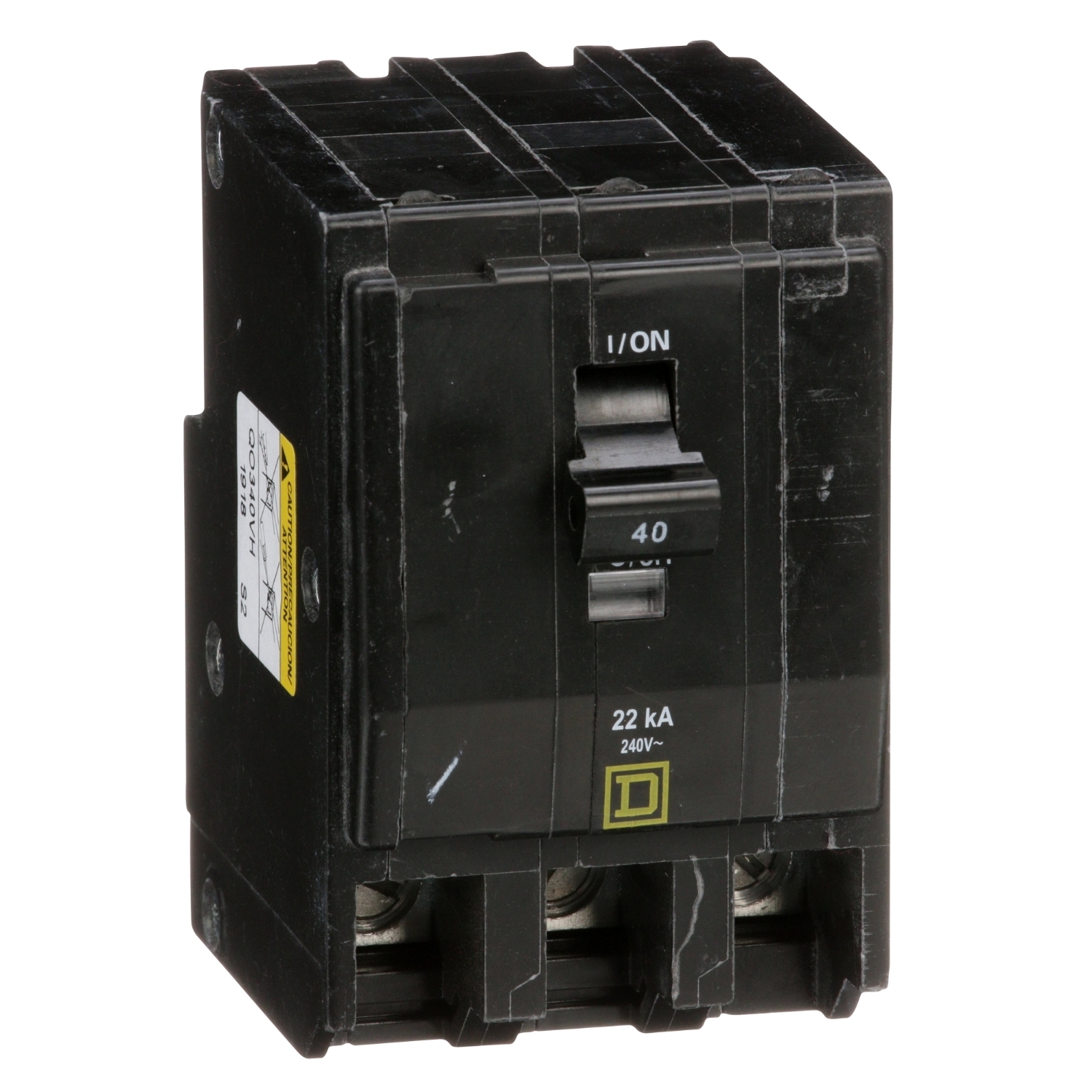 QO340VH Miniature Circuit Breaker, 40 Amp, 3 Pole, 120/240V