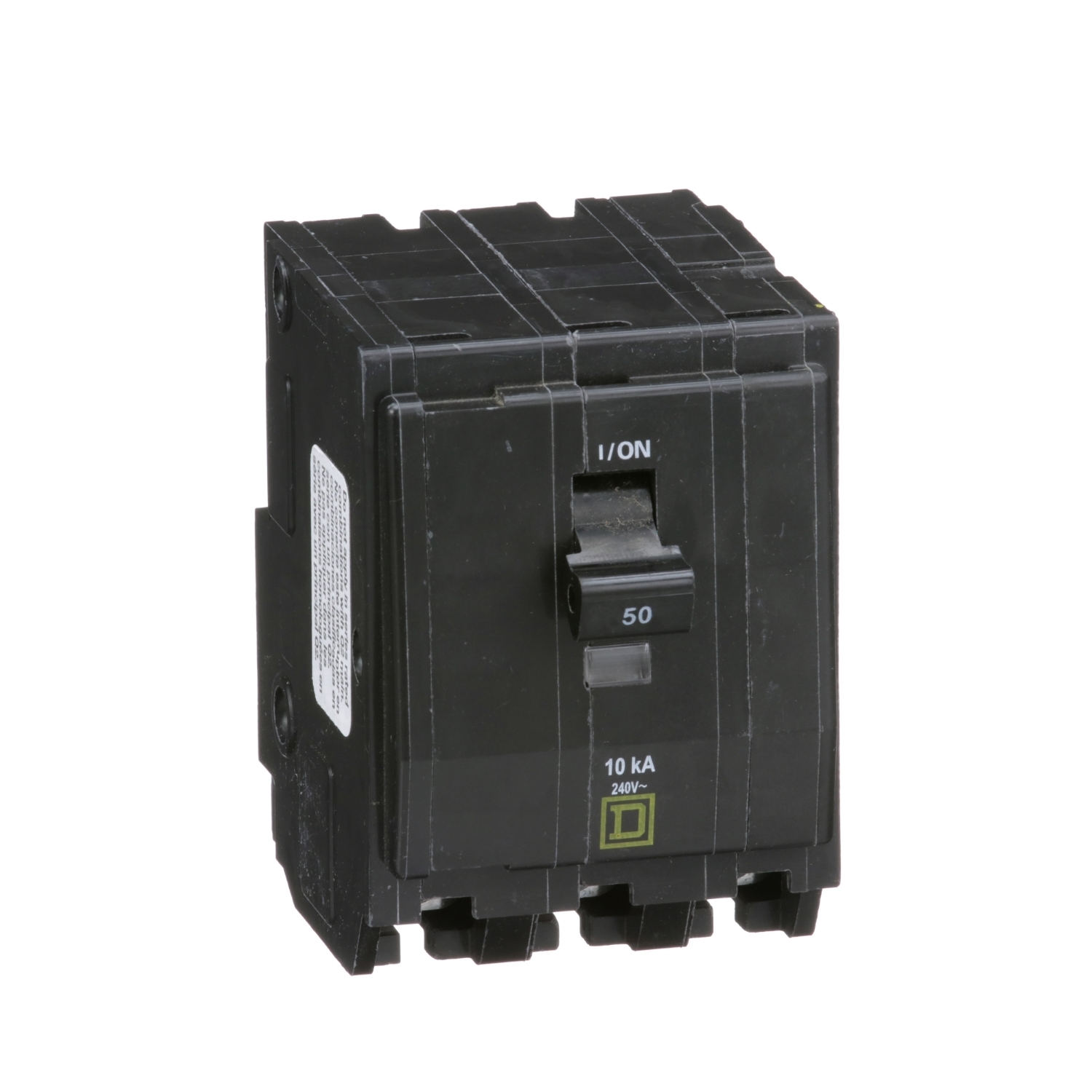 QO350 Standard Miniature Circuit Breaker, 240 V AC, 50 A, 10 kA Interrupt, 3 Poles, Thermal Magnetic Trip