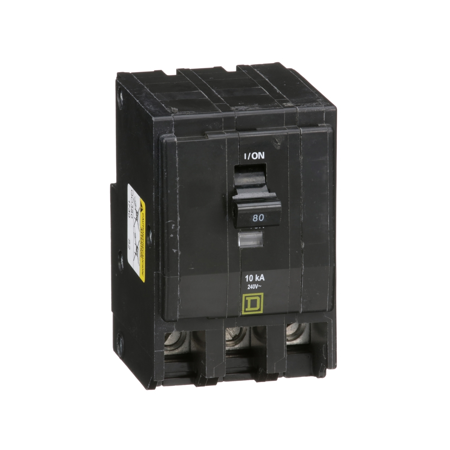 QO380 Miniature Circuit Breaker, 80 Amp, 3 Pole, 120/240V