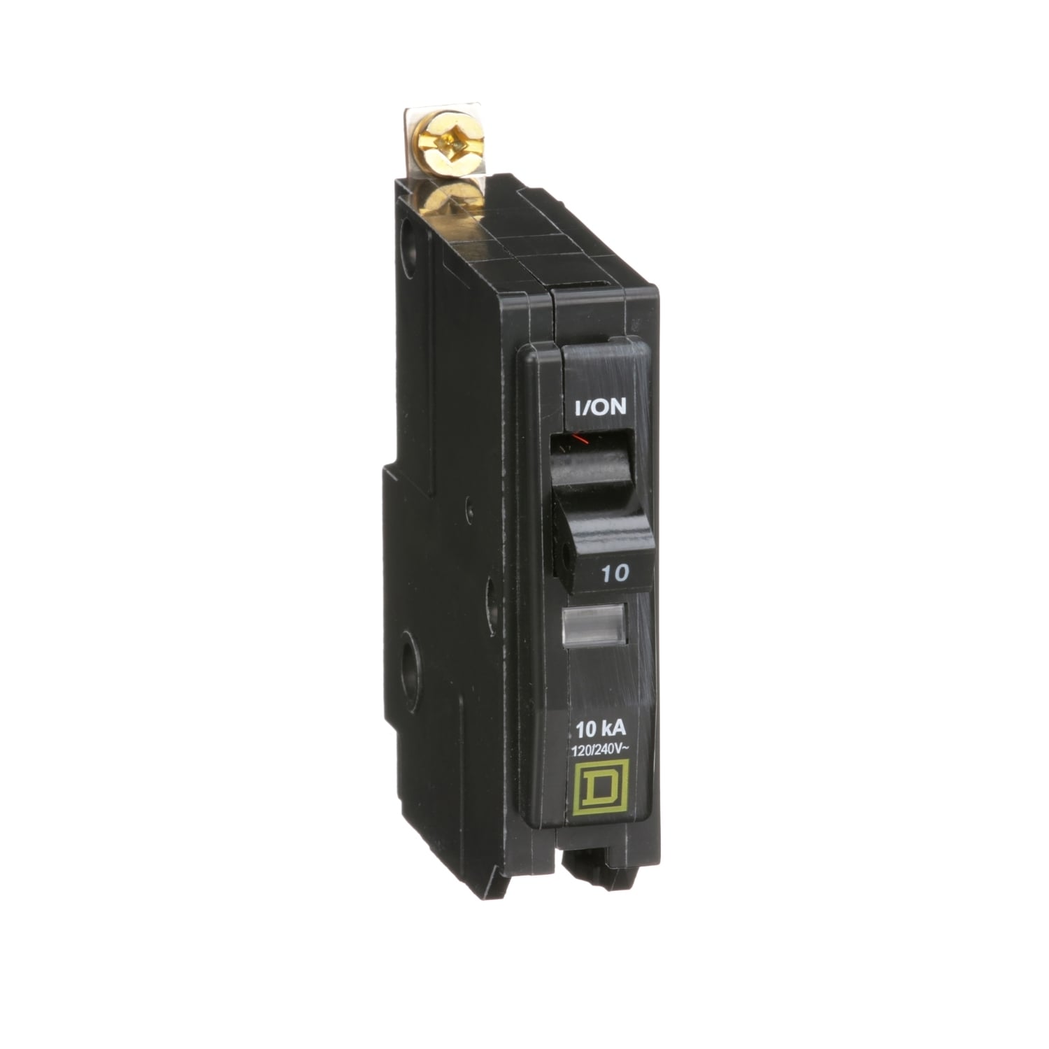 QOB110 Standard Miniature Circuit Breaker, 120/240 V AC, 10 A, 10 kA Interrupt, 1 Pole, Thermal Magnetic Trip