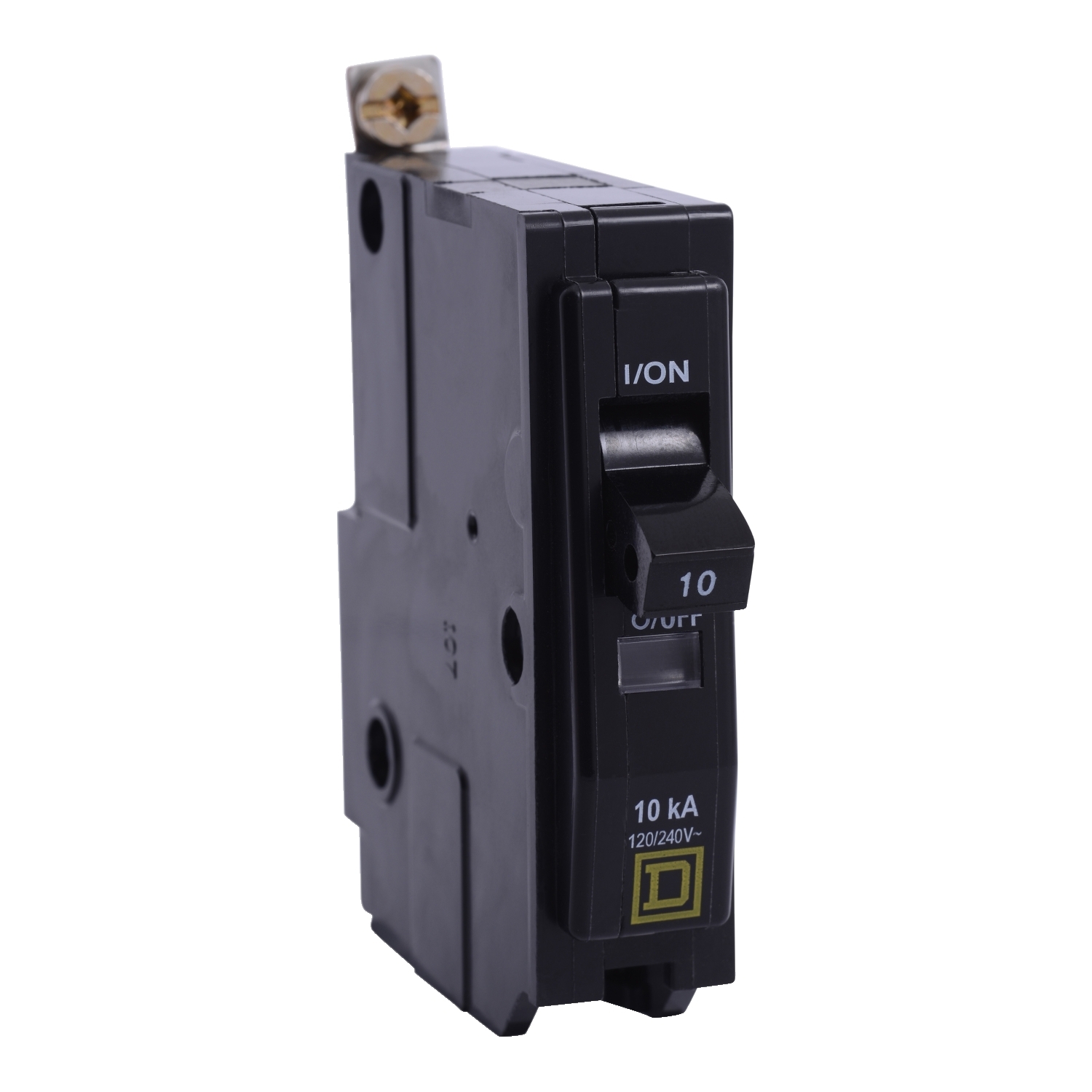 QOB1155237 Type QOB Miniature Circuit Breaker, 120/240 VAC, 48 VDC, 15 A, 10 kA at 120/240 VAC, 5 kA at 48 VDC Interrupt, 1 Poles, Thermal Magnetic Trip