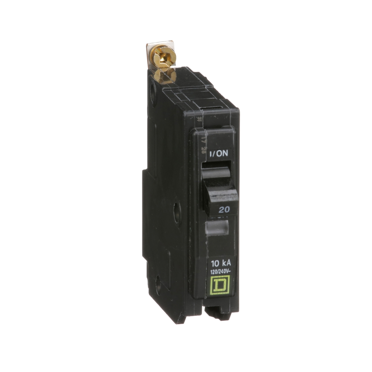 QOB120 Miniature Circuit Breaker, 20 Amp, 1 Pole, 120/240VAC, 10kA