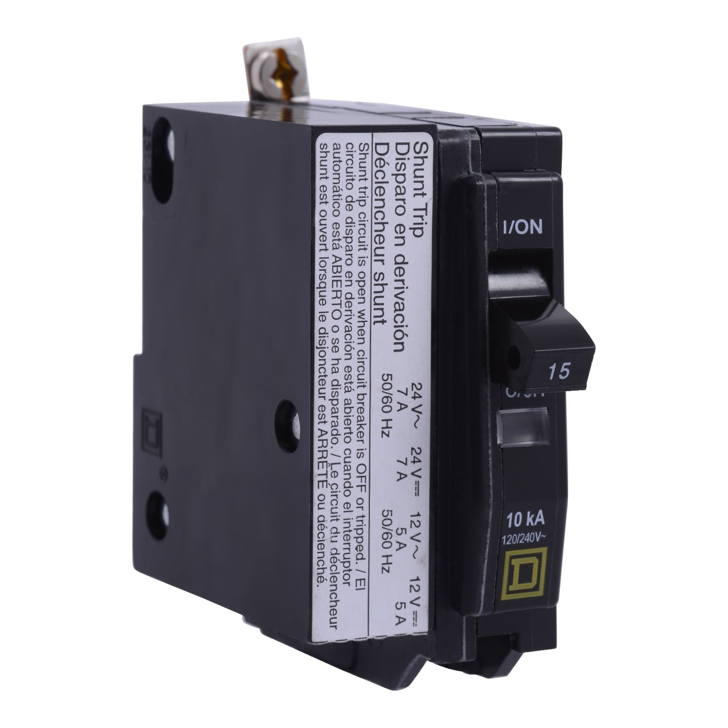 QOB1201042 Type QOB Standard Miniature Circuit Breaker, 120/240 V AC, 20 A, 10 kA Interrupt, 1 Poles, Thermal Magnetic Trip