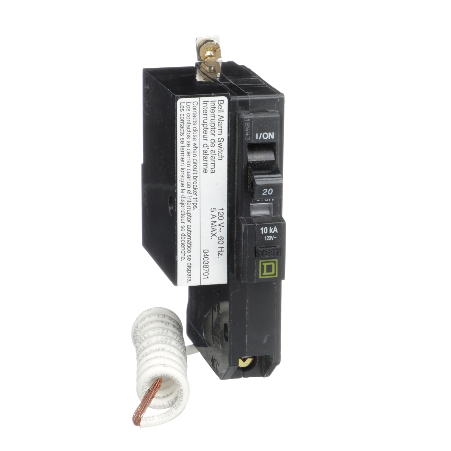 QOB120EPD2100 Miniature Circuit Breaker, 20 Amp, 1 Pole, 120V