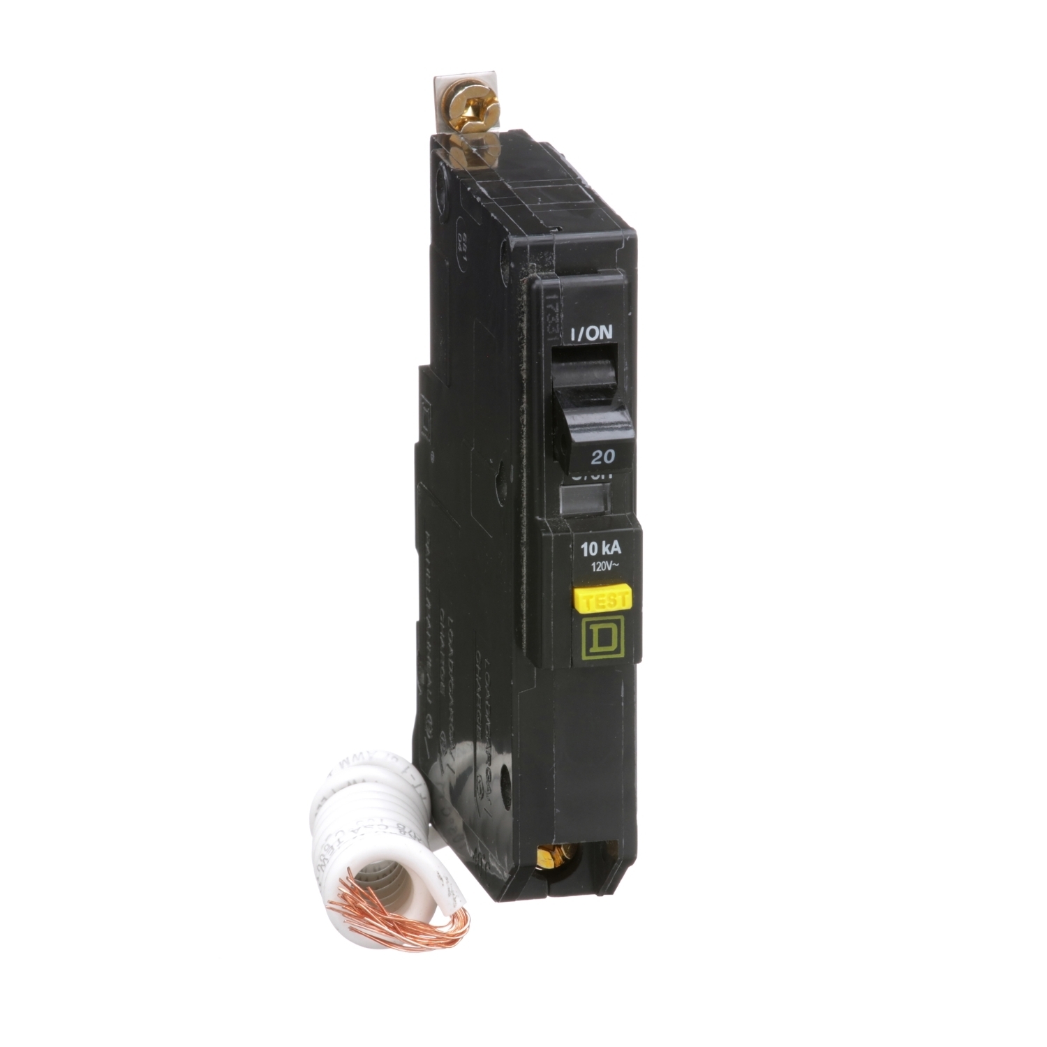 QOB120GFI Miniature Circuit Breaker, 20 Amp, 1 Pole, 120V