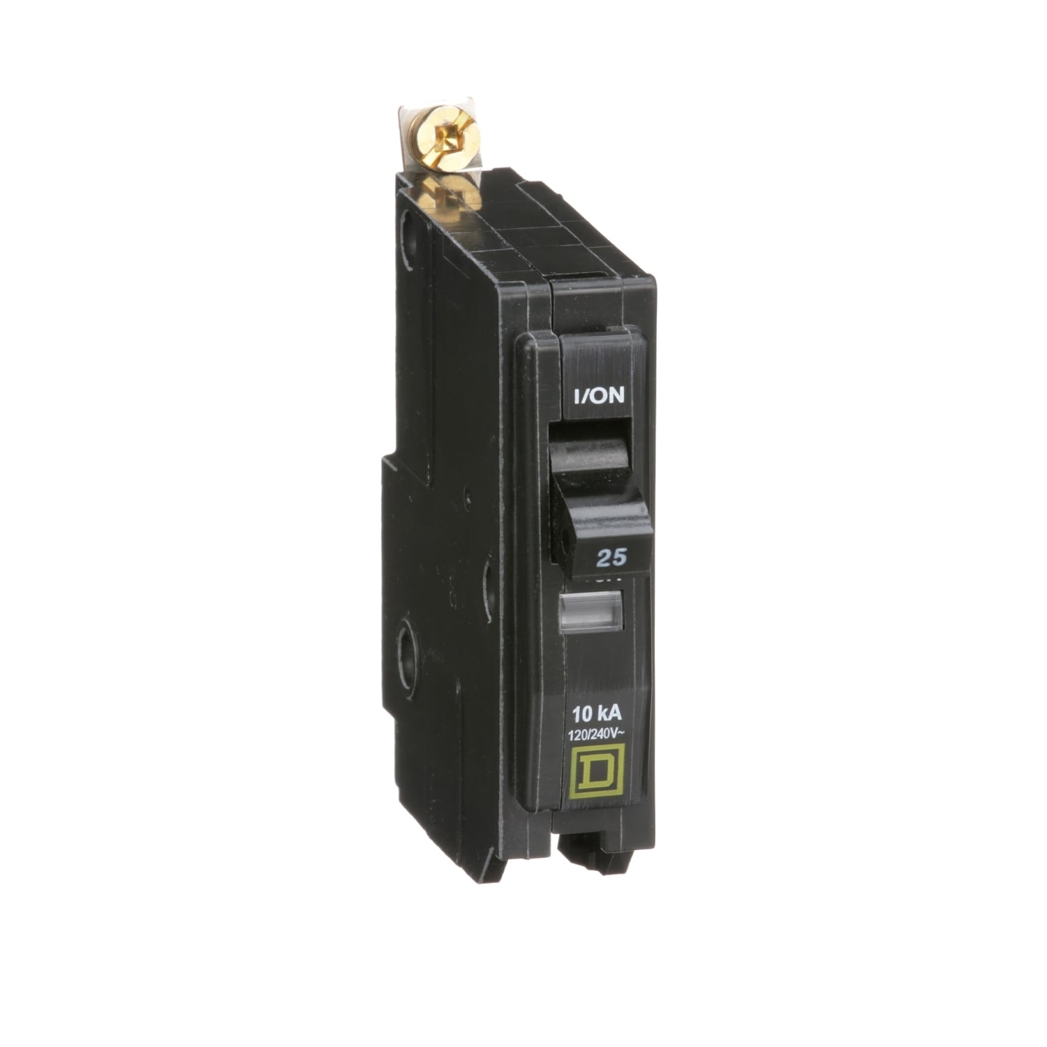QOB125 Standard Miniature Circuit Breaker, 120/240 V AC, 25 A, 10 kA Interrupt, 1 Poles, Thermal Magnetic Trip