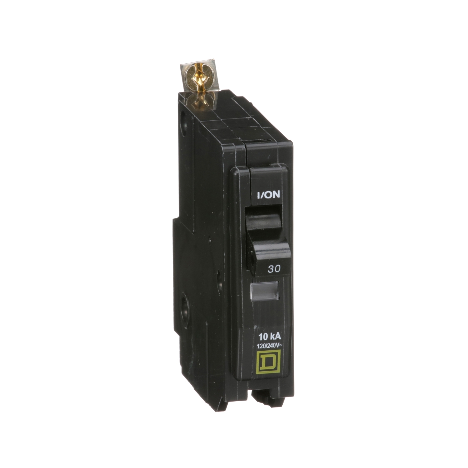 QOB130 Standard Miniature Circuit Breaker, 120/240 V AC, 30 A, 10 kA Interrupt, 1 Poles, Thermal Magnetic Trip
