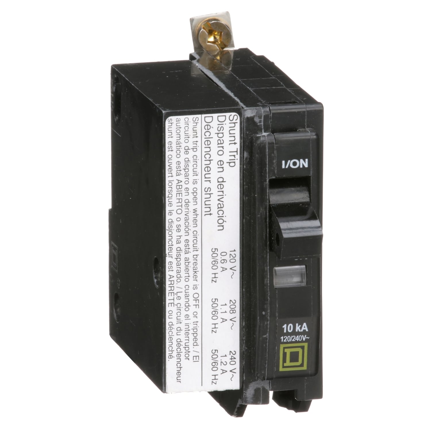 QOB1301021 Type QOB Standard Miniature Circuit Breaker, 120/240 V AC, 30 A, 10 kA Interrupt, 1 Poles, Thermal Magnetic Trip
