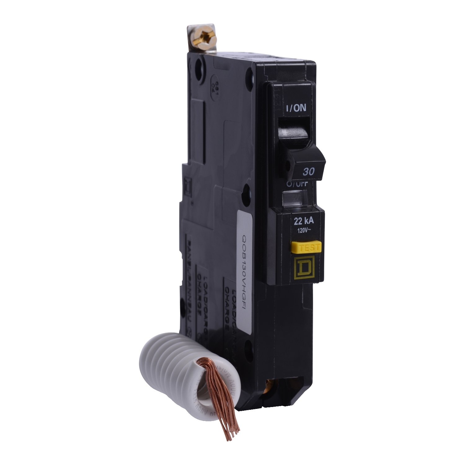 QOB130VHGFI Miniature Circuit Breaker, 30 Amp, 1 Pole, 120V