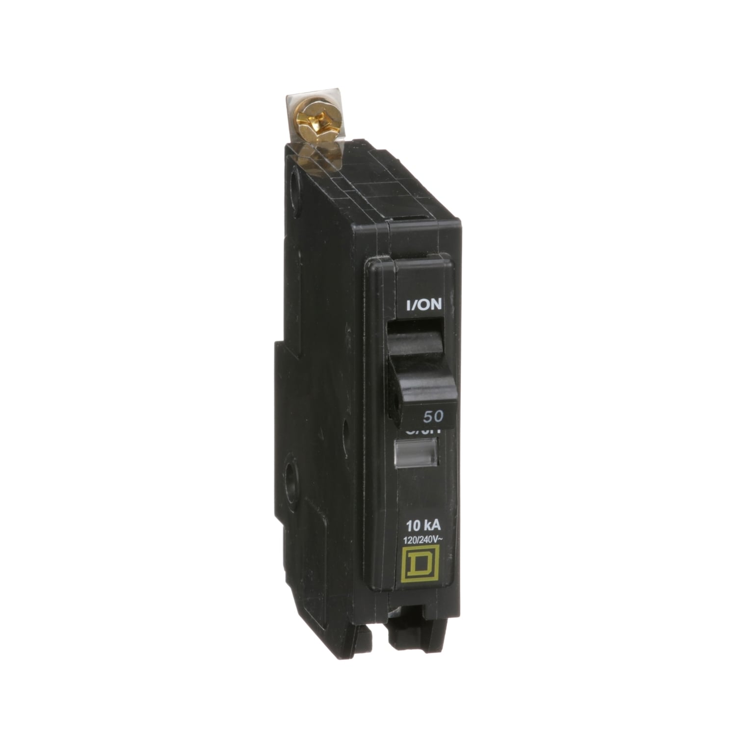 QOB150 Standard Miniature Circuit Breaker, 120/240 V AC, 50 A, 10 kA Interrupt, 1 Pole, Thermal Magnetic Trip
