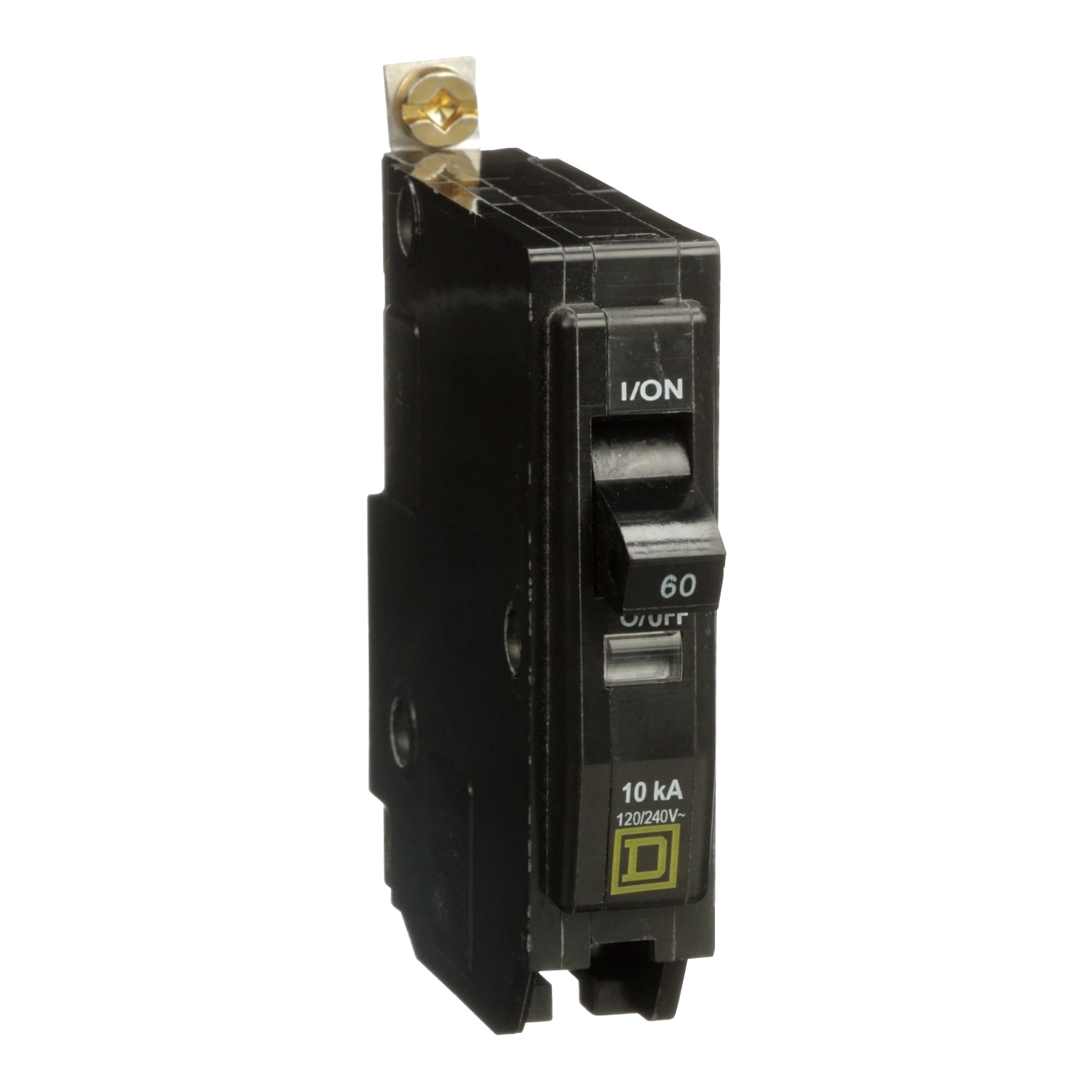 QOB160 Standard Miniature Circuit Breaker, 120/240 V AC, 60 A, 10 kA Interrupt, 1 Pole, Thermal Magnetic Trip