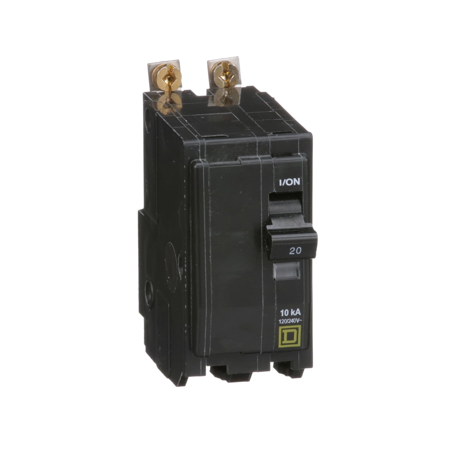 QOB220 Standard 2-Pole Miniature Circuit Breaker, 240 V AC/48 V DC, 20 A, 10 kA Interrupt, 2 Poles, Thermal Magnetic Trip