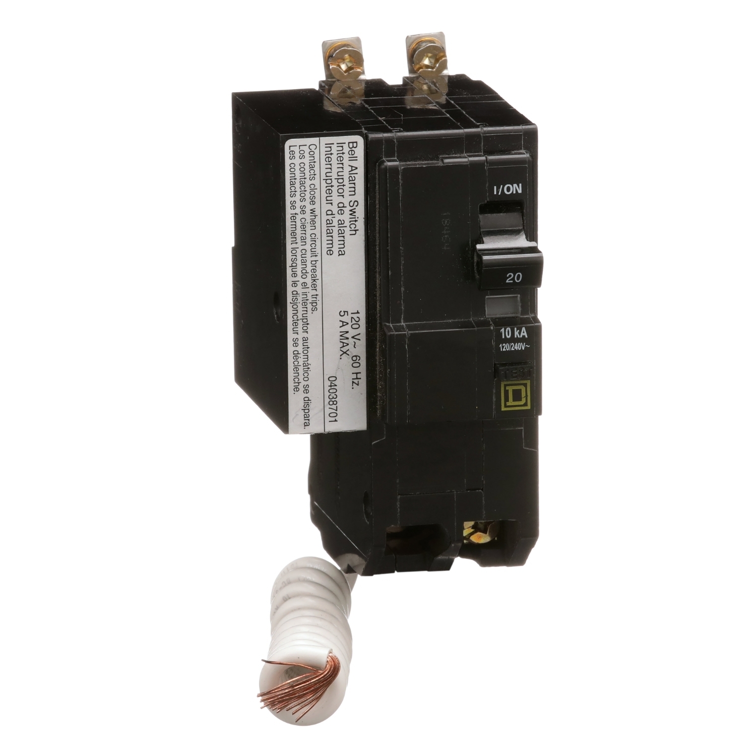 QOB220EPD2100 Miniature Circuit Breaker, 20 Amp, 2 Pole, 120/240V