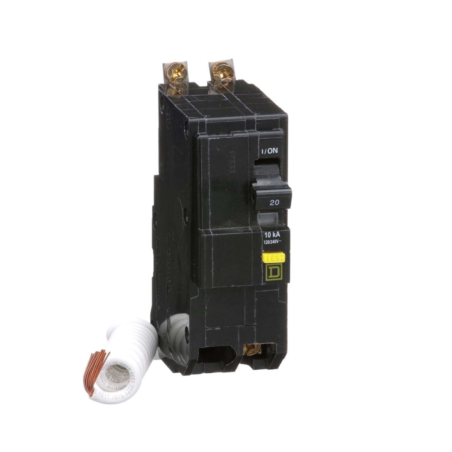 QOB220GFI Miniature Circuit Breaker, 20 Amp, 2 Pole, 120/240V