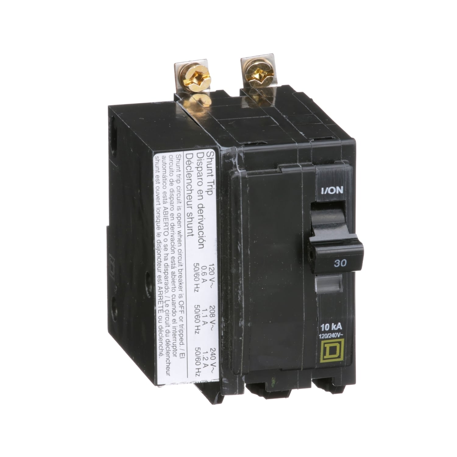 QOB2301021 Standard Miniature Circuit Breaker, 120/240 V AC, 30 A, 10 kA Interrupt, 2 Poles, Thermal Magnetic Trip