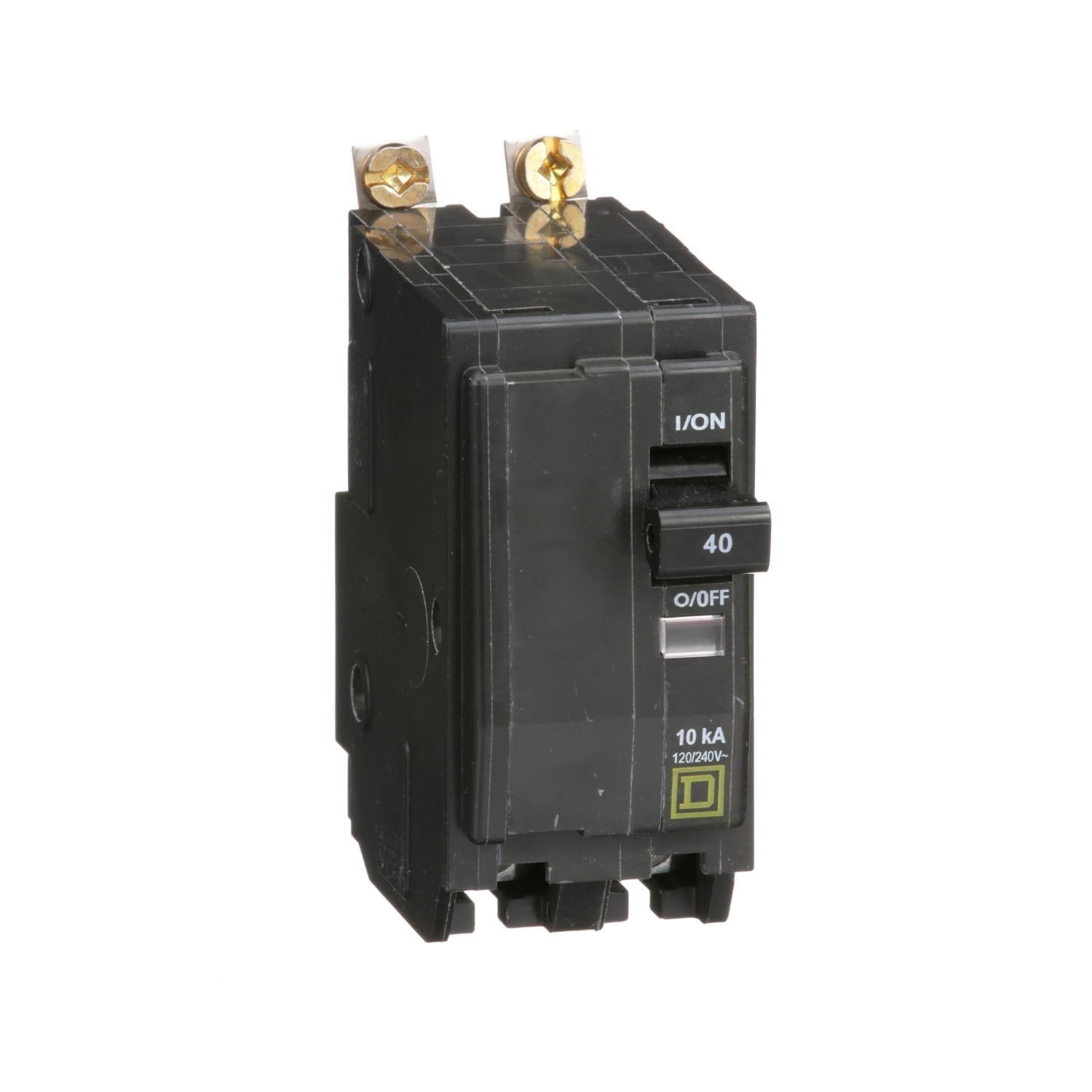 QOB240 Standard Miniature Circuit Breaker, 120/240 V AC, 40 A, 10 kA Interrupt, 2 Poles, Thermal Magnetic Trip