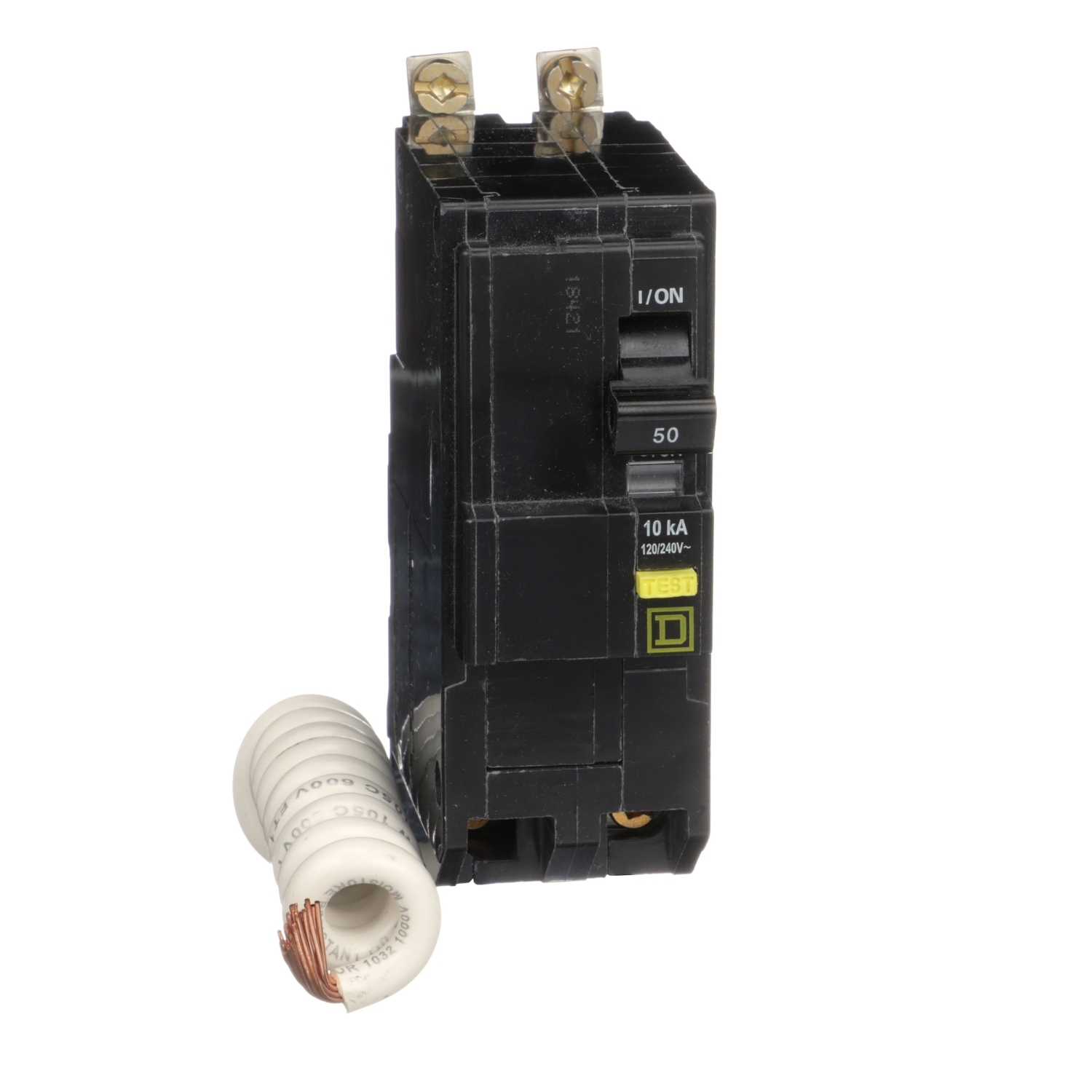 QOB250GFI Miniature Circuit Breaker, 50 Amp, 2 Pole, 120/240V