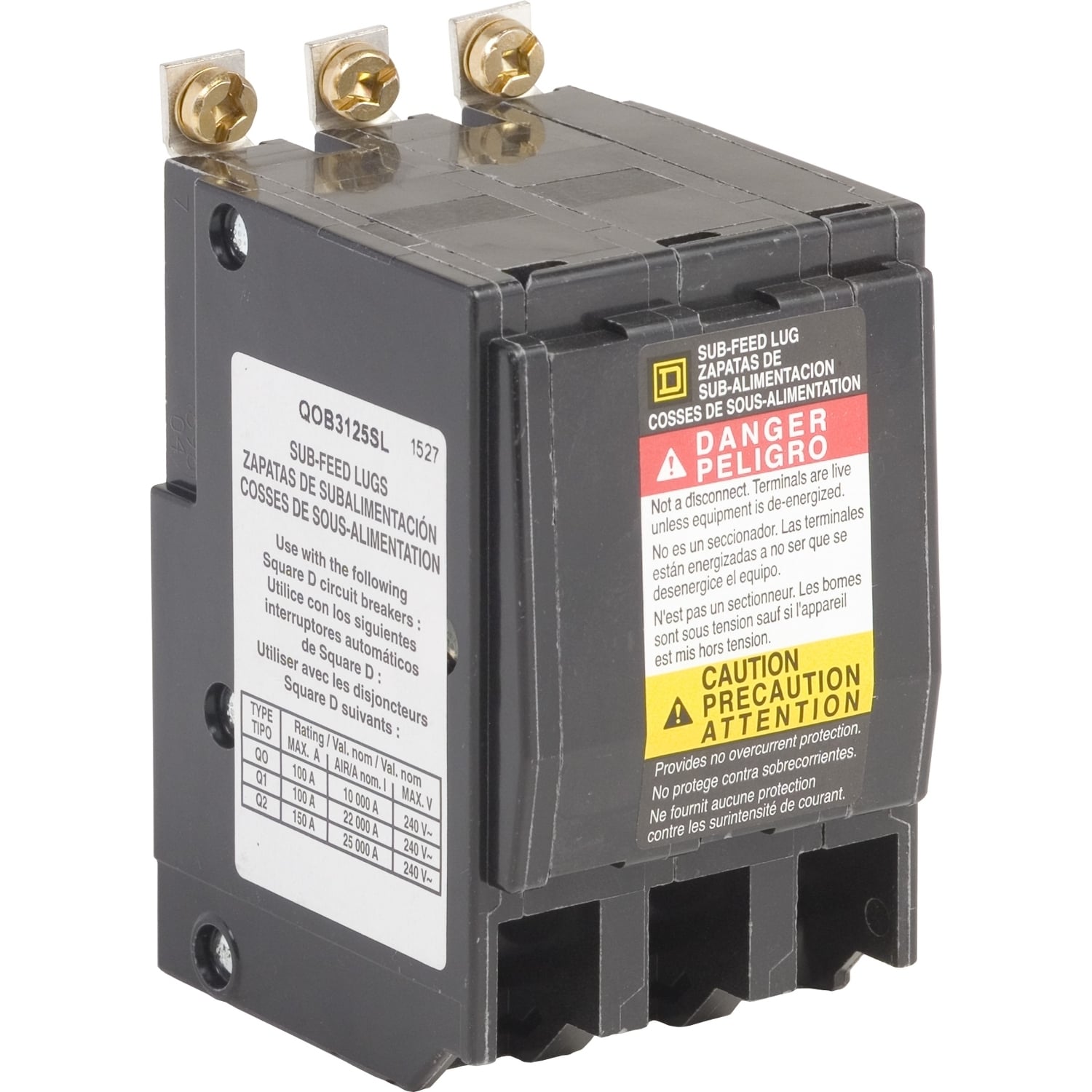 QOB3125SL Miniature Circuit Breaker, 125 Amp, 3 Pole, 240V