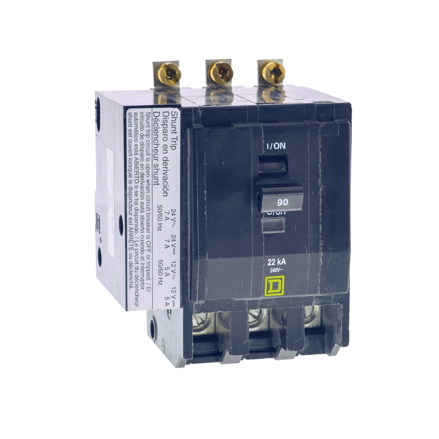QOB3301042 Type QOB Standard Miniature Circuit Breaker, 120/240 VAC, 48 VDC, 30 A, 5/10 kA Interrupt, 3 Poles, Thermal Magnetic Trip
