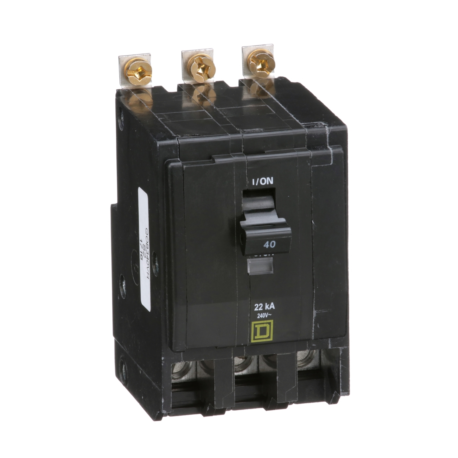 QOB340VH Miniature Circuit Breaker, 40 Amp, 3 Pole, 120/240V