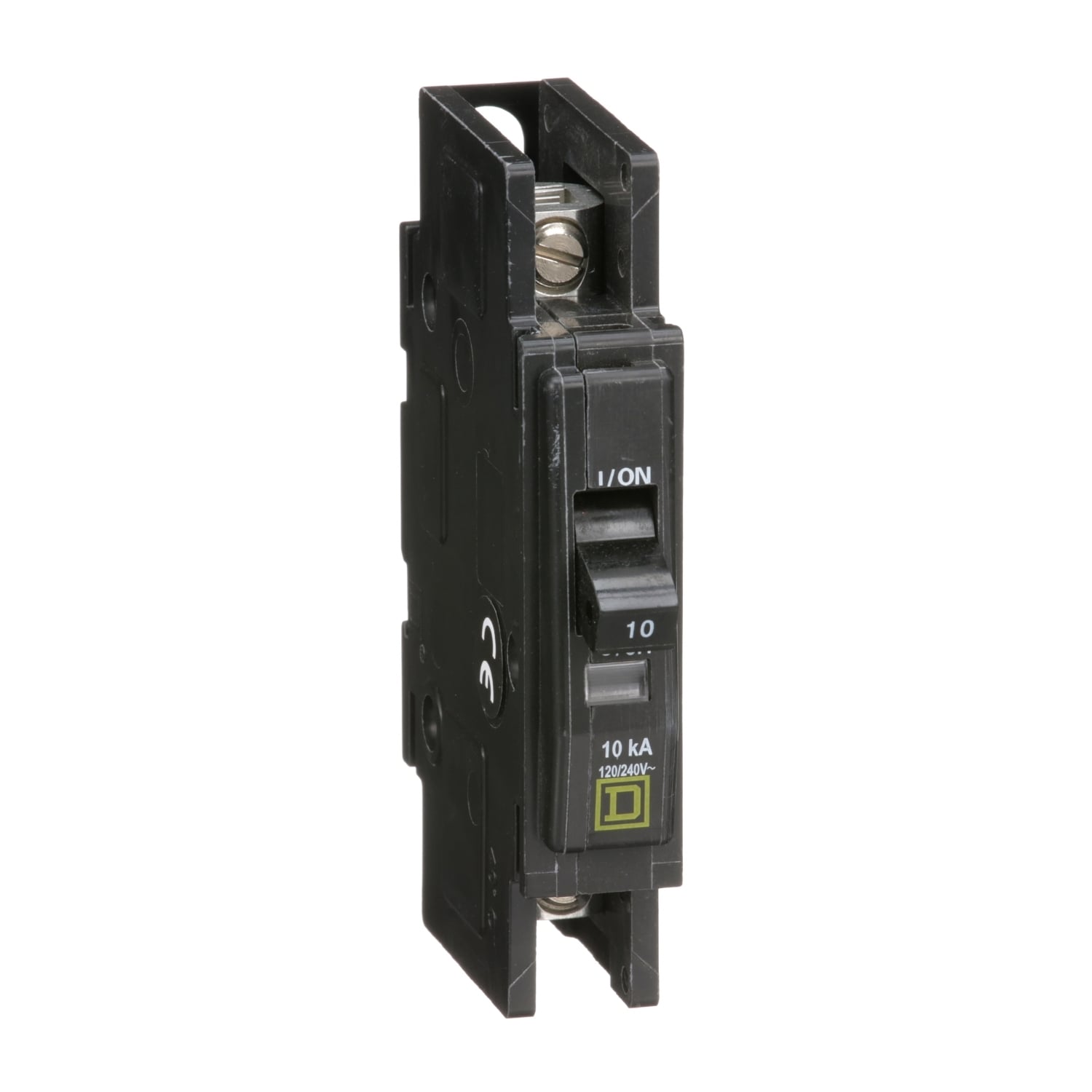 QOU110 Type QOU Standard Unit Mount Miniature Circuit Breaker, 120/240 V AC, 10 A, 10 kA Interrupt, 1 Pole, Thermal Magnetic Trip