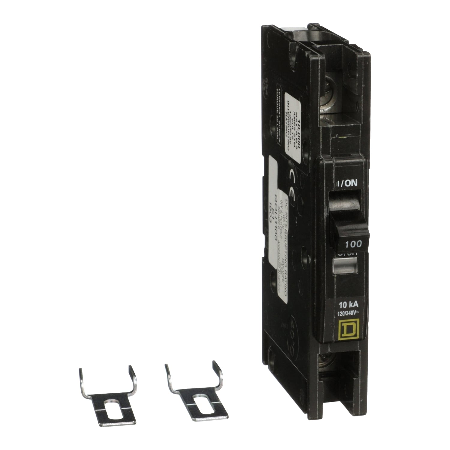 QOU1100 Type QOU Standard Miniature Circuit Breaker, 120/240 V AC, 100 A, 10 kA at 120/240 V AC, 5 kA at 60 VDC Interrupt, 1 Pole, Thermal Magnetic Trip